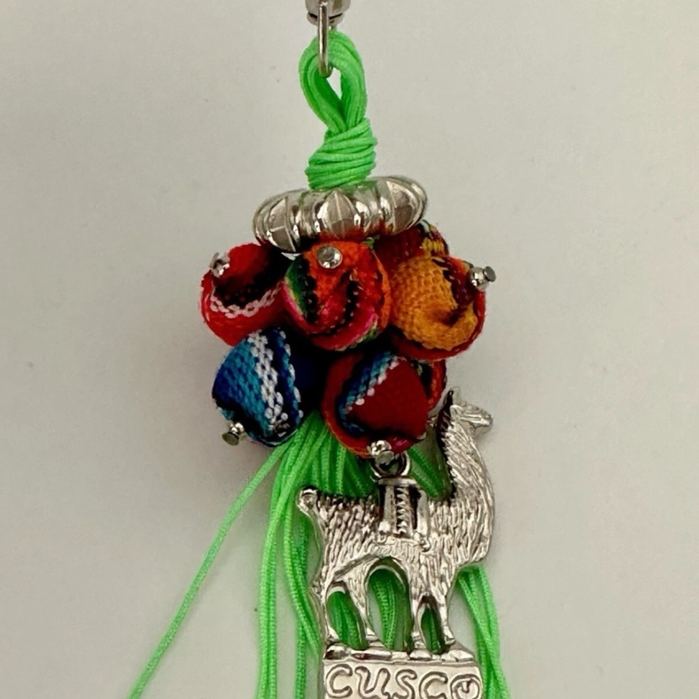 Colorful Llama Keychain with Silver Accents